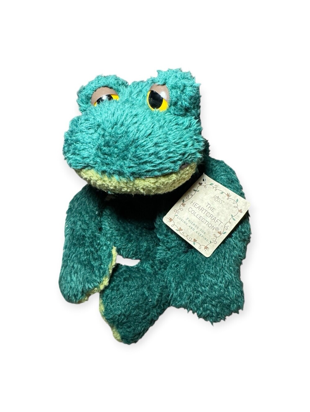 RARE Vtg 16" Russ Fleegle Large Frog 1977 Green Plush Beanie Stuffed Animal NWT